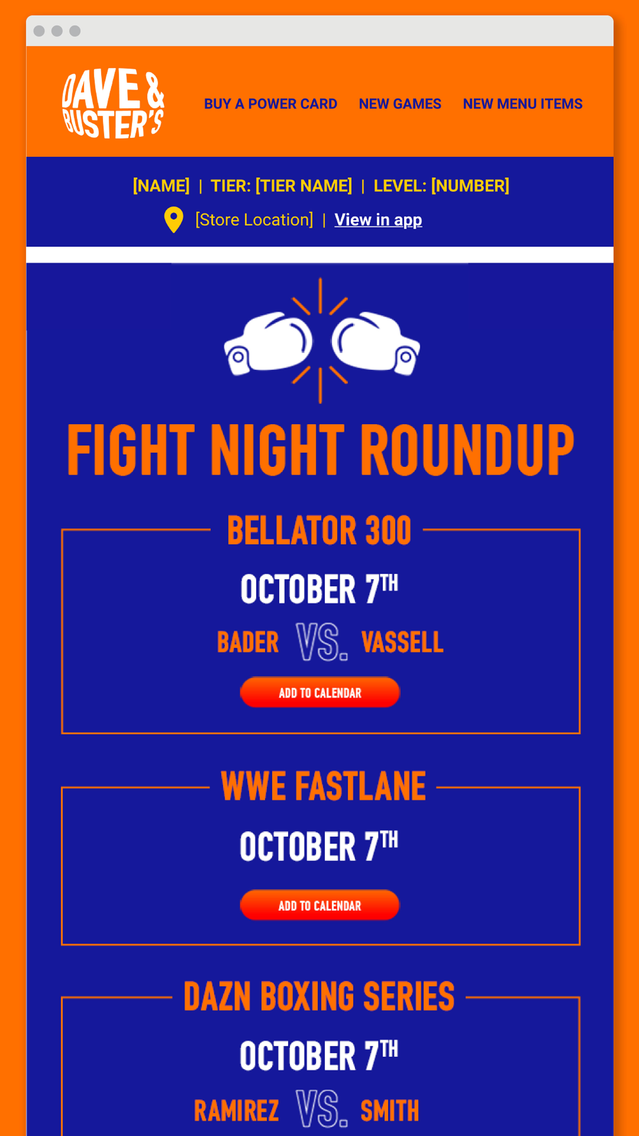 Fight Night Monthly Awareness Email