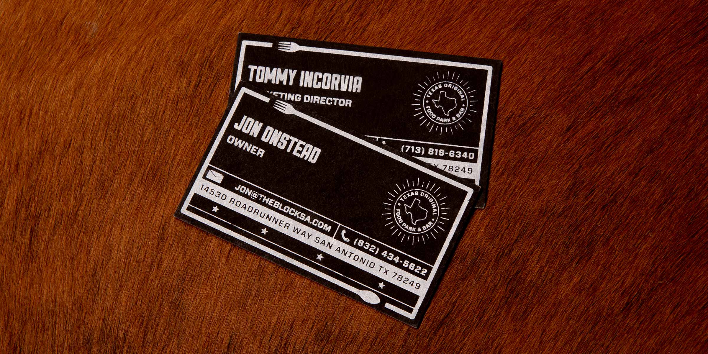 Screenprinted business cards